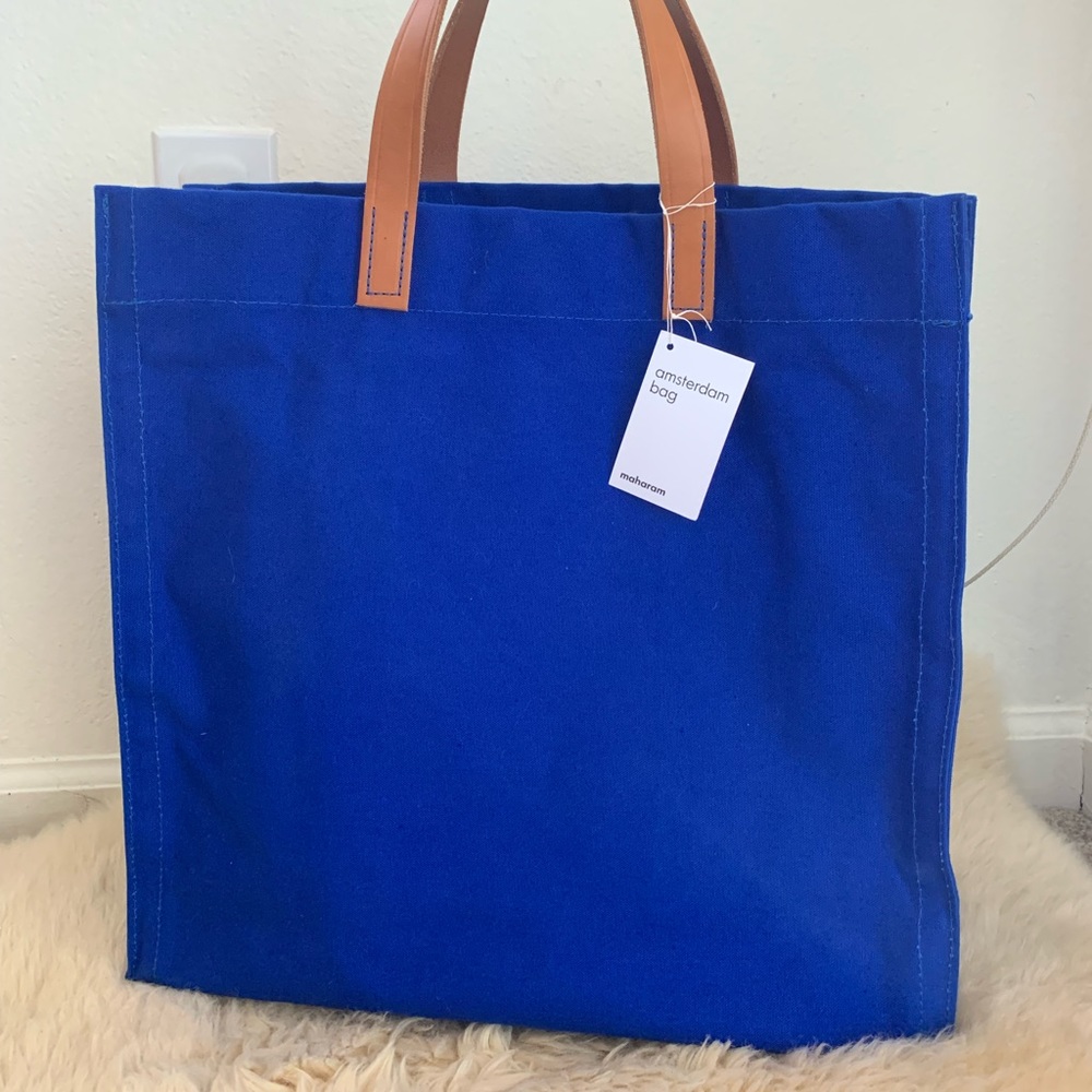 NWT Maharam Amsterdam Bag - Cobalt / Saddle